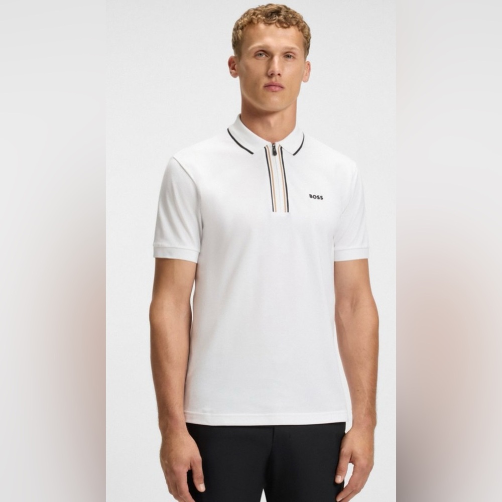 BOSS Philix GOC Polo Shirt in White Size Medium